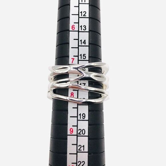 Premier Designs "Down To The Wire" Silver Ring Size 7.5 - Picture 4 of 5